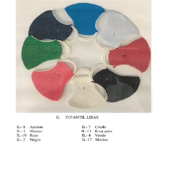 MASCARILLA HIGIENICA TELA LAVABLE FINATEX INFANTIL VARIOS COLORES