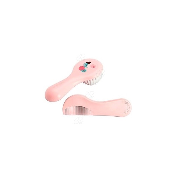 CEPILLO Y PEINE INFANTIL SOFT ROSA DECORADO